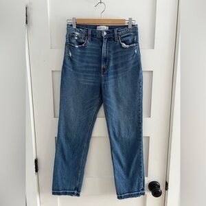 Abercrombie & Fitch Blue ultra high rise straight ankle jeans 27/4R